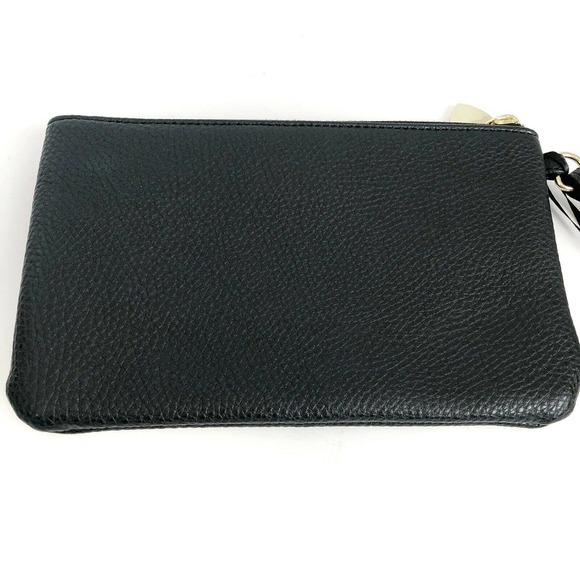 Juicy Couture Wristlet NWT Vegan Leather 5”x8” Bow Logo Spellout Gold Charm - Picture 2 of 7